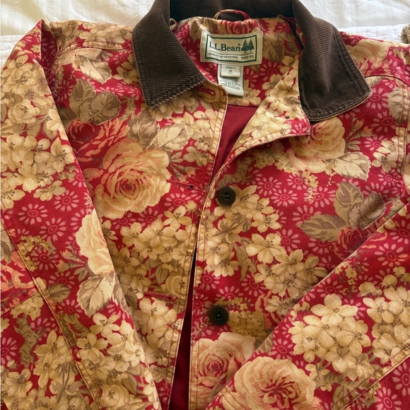 Womens LL Bean Floral Chore Coat/Jacket Size Medium - Picture 4 of 5